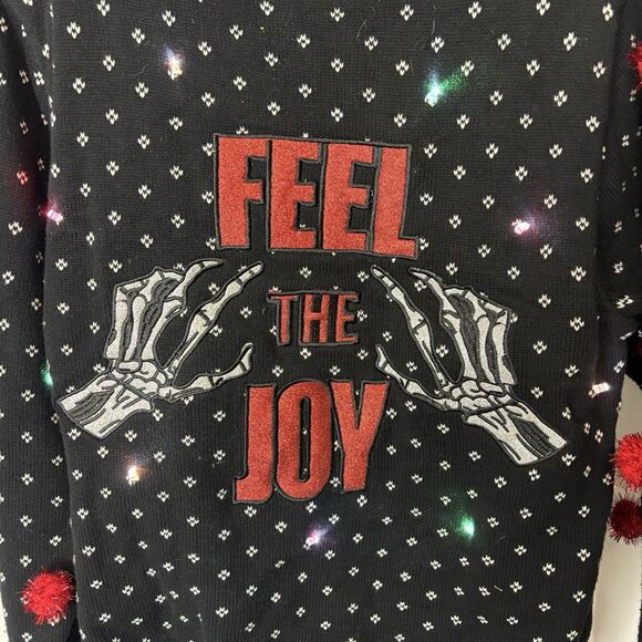 Spencer’s Chiristmas Ugly Sweater Feel the Joy Light Up Funny Tacky Holiday XL - Picture 3 of 8